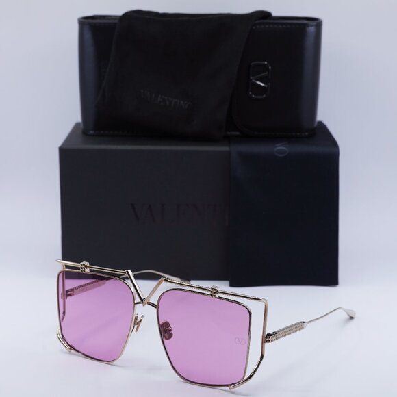 Valentino V-LIGHT VLS-116C Sunglasses White Gold Square  display picture 1